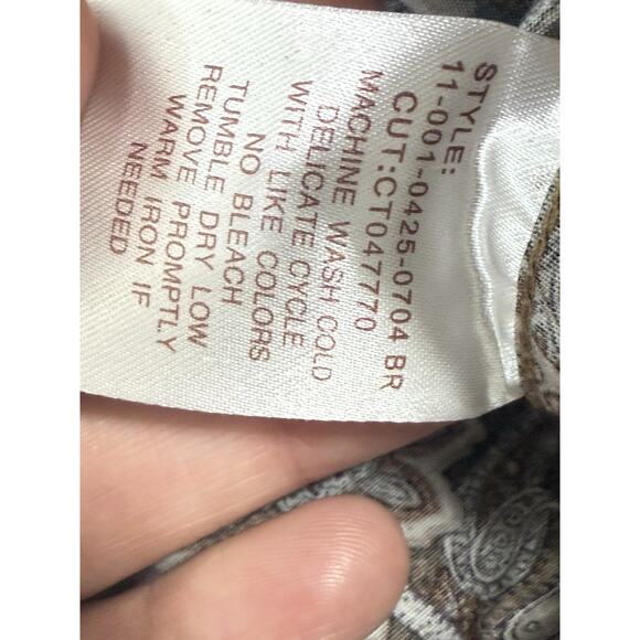 Stetson Mens XL Long Sleeve Western Shirt Button Up Paisley Pearl Snap Cowboy - Picture 5 of 5